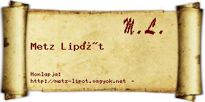 Metz Lipót névjegykártya