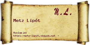 Metz Lipót névjegykártya